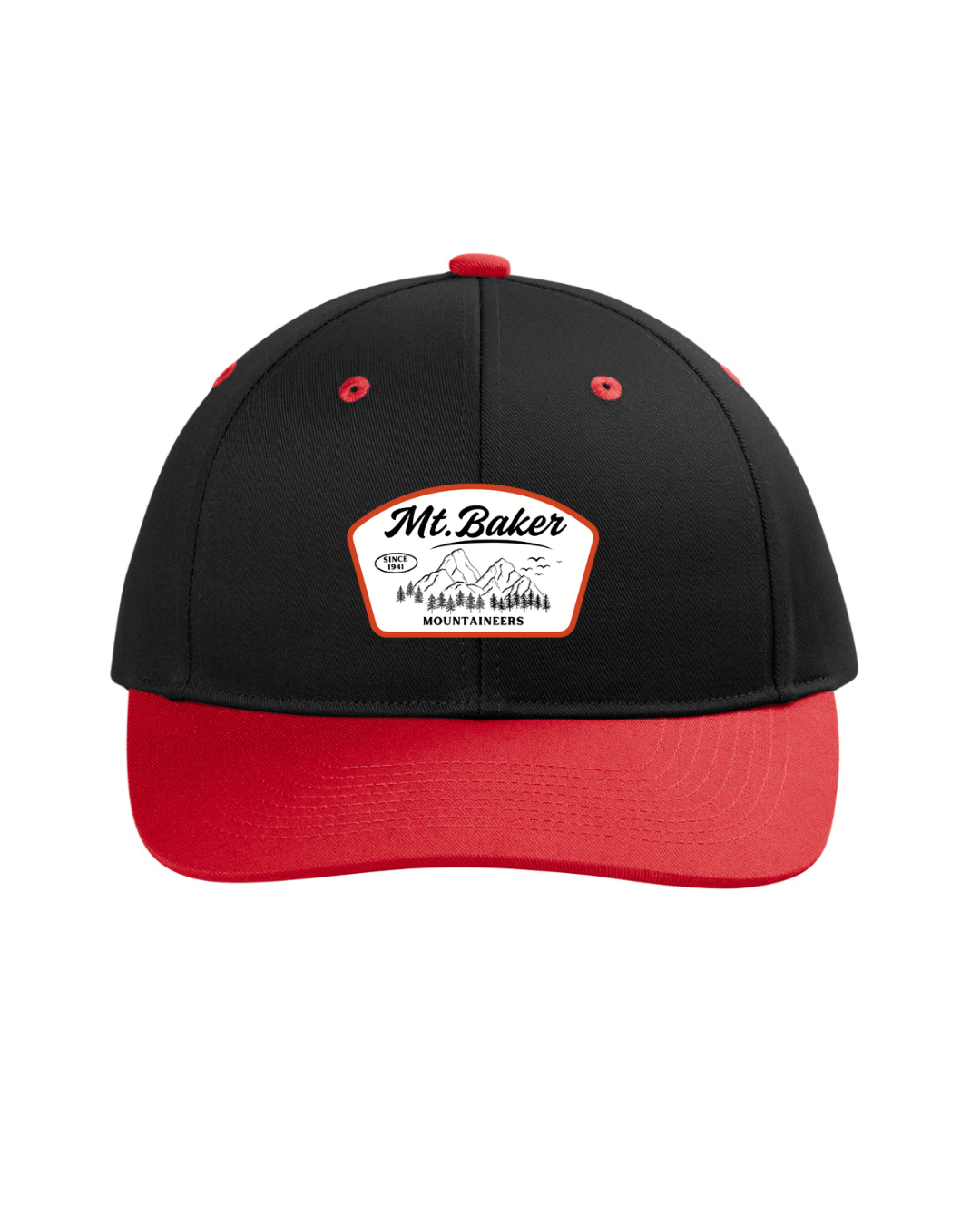 Mt. Baker Patch-Red + Black Snap Back Hat